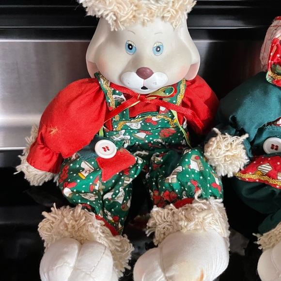 Vintage 1995 House of Lloyd Hip & Hop Christmas Bunny Rabbit Set of Two… - Picture 2 of 4